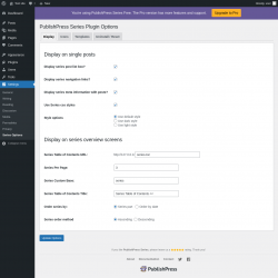 Page screenshot: Settings &rarr; Series Options