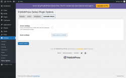 Page screenshot: Settings &rarr; Series Options &rarr; Uninstall / Reset