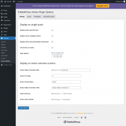 Page screenshot: Settings &rarr; Series Options
