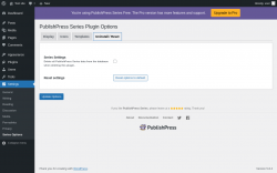 Page screenshot: Settings &rarr; Series Options &rarr; Uninstall / Reset