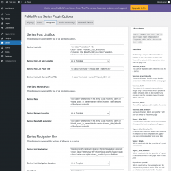 Page screenshot: Series &rarr; Templates
