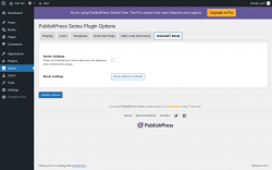 Page screenshot: Series &rarr; Uninstall / Reset