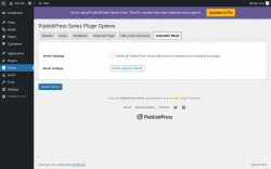 Page screenshot: Series &rarr; Uninstall / Reset