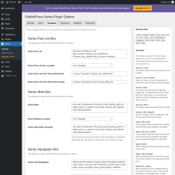Page screenshot: Series &rarr; Templates