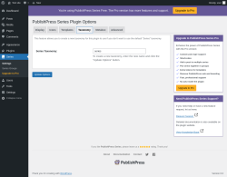 Page screenshot: Series &rarr; Taxonomy