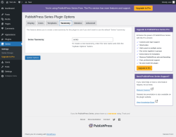 Page screenshot: Series &rarr; Taxonomy