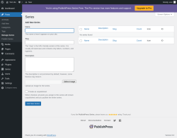 Page screenshot: Posts &rarr; Manage Series