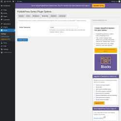 Page screenshot: Series &rarr; Taxonomy