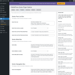 Page screenshot: Series &rarr; Templates