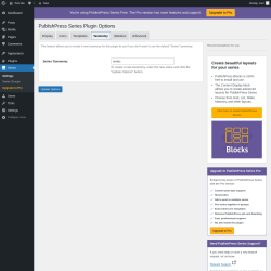Page screenshot: Series &rarr; Taxonomy