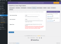 Page screenshot: Series &rarr; Taxonomy