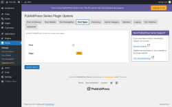 Page screenshot: Series &rarr; Post Types