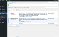 Page screenshot: Plugins &lsaquo; Test site &mdash; WordPress