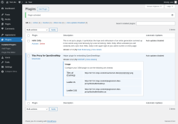 Page screenshot: Plugins &lsaquo; Test site &mdash; WordPress