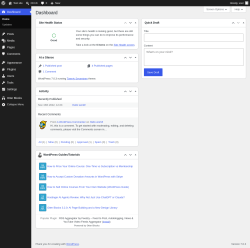 Page screenshot: Dashboard &lsaquo; Test site &mdash; WordPress