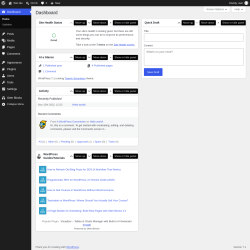 Page screenshot: Dashboard &lsaquo; Test site &mdash; WordPress