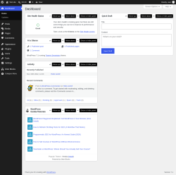 Page screenshot: Dashboard &lsaquo; Test site &mdash; WordPress
