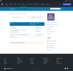 Page screenshot: Overlay Image → Support Forum
