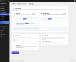Page screenshot: OXP Tickers &rarr; Settings