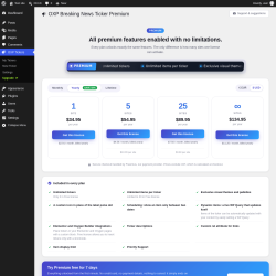 Page screenshot: OXP Tickers &rarr; Upgrade&nbsp;&nbsp;➤
