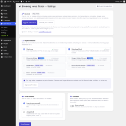 Page screenshot: OXP Tickers &rarr; Settings