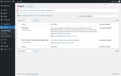 Page screenshot: Plugins ‹ Test site — WordPress