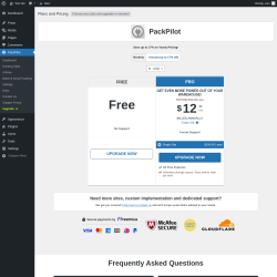 Page screenshot: PackPilot &rarr; Upgrade&nbsp;&nbsp;➤