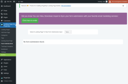 Page screenshot: Landing Pages By PluginOps → Form Submissions