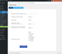 Page screenshot: Landing Pages By PluginOps → Settings
