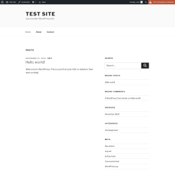 Page screenshot: Test site – Just another WordPress site