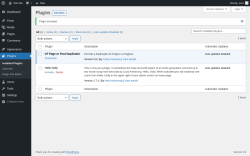 Page screenshot: Plugins &lsaquo; Test site &mdash; WordPress