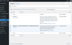 Page screenshot: Plugins &lsaquo; Test site &mdash; WordPress