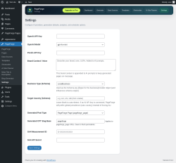 Page screenshot: PageForge &rarr; Settings