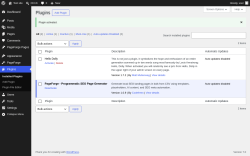 Page screenshot: Plugins &lsaquo; Test site &mdash; WordPress