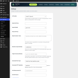 Page screenshot: PageForge &rarr; Settings