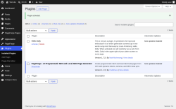 Page screenshot: Plugins &lsaquo; Test site &mdash; WordPress