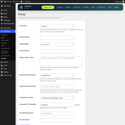 Page screenshot: PageForge &rarr; Settings