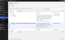 Page screenshot: Plugins &lsaquo; Test site &mdash; WordPress