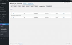 Page screenshot: Pagelayer &rarr; Theme Templates &rarr; Global Section
