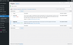 Page screenshot: Plugins &lsaquo; Test site &mdash; WordPress