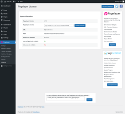 Page screenshot: Pagelayer &rarr; License