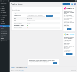 Page screenshot: Pagelayer &rarr; License