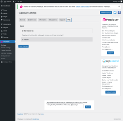 Page screenshot: Pagelayer → FAQ