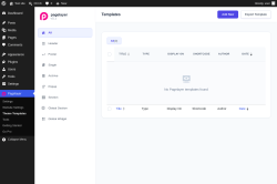 Page screenshot: Pagelayer &rarr; Theme Templates