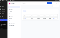 Page screenshot: Pagelayer &rarr; Theme Templates