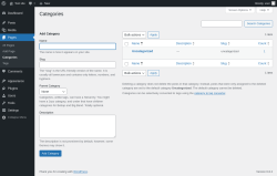 Page screenshot: Pages → Categories