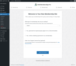 Page screenshot: Memberships → Setup Wizard