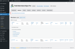 Page screenshot: Memberships → Members