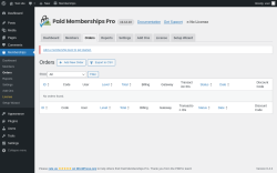 Page screenshot: Memberships → Orders