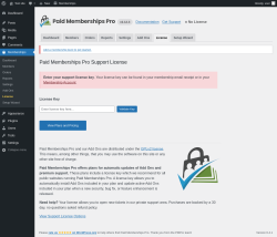 Page screenshot: Memberships → License